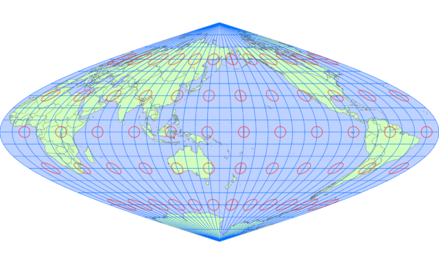 サンソン図法（中央子午線 東経160度）